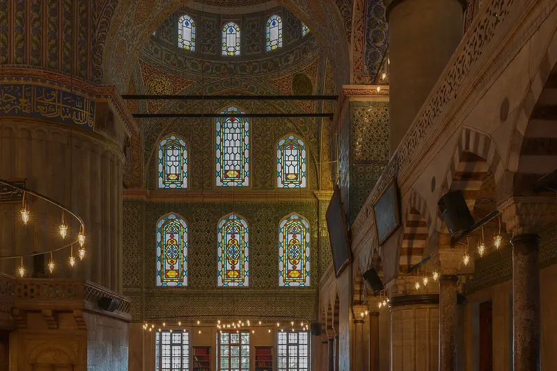 The domes and six minarets of the Blue Mosque