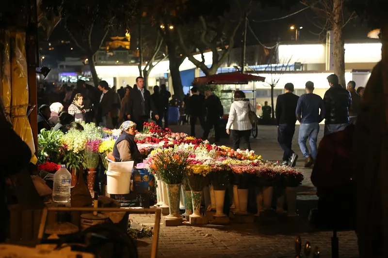 A produce stall in the Kadıköy market