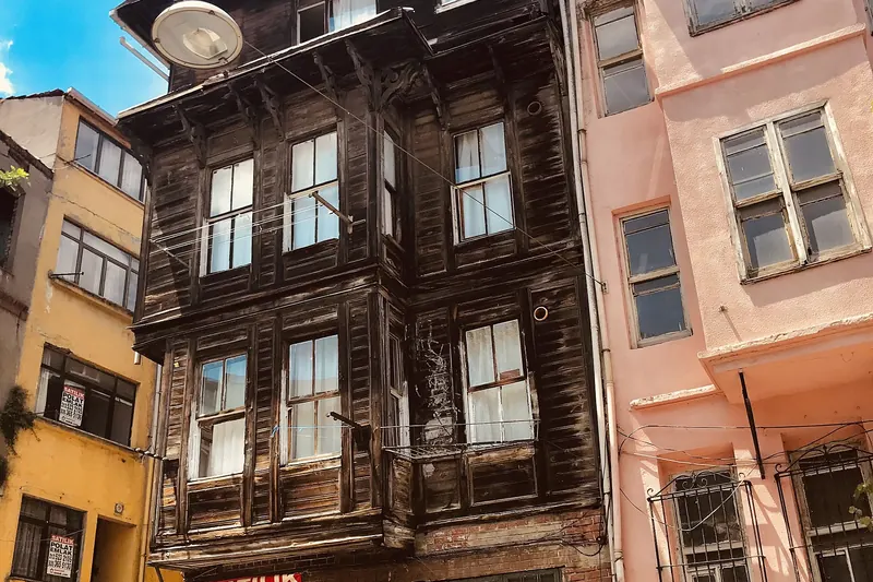 Painted wooden houses in the Balat district