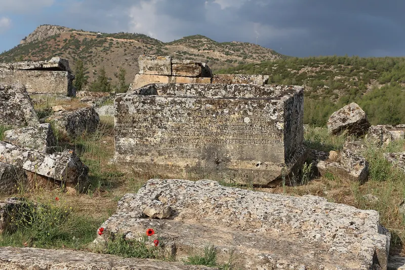 Stone sarcophagi in the necropolis at Hierapolis
