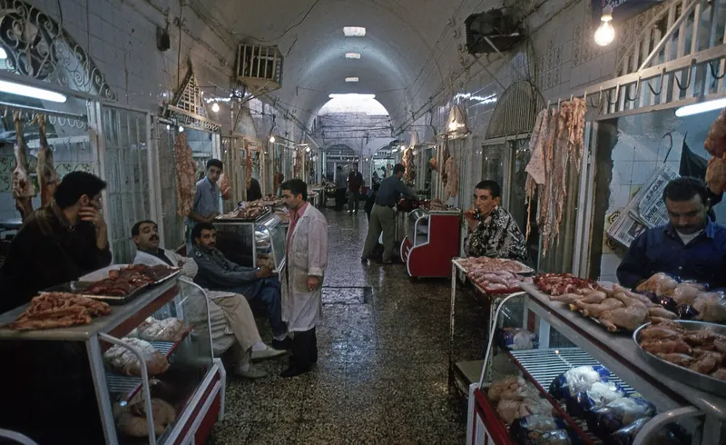 Stalls in the covered bazaar at Şanlıurfa