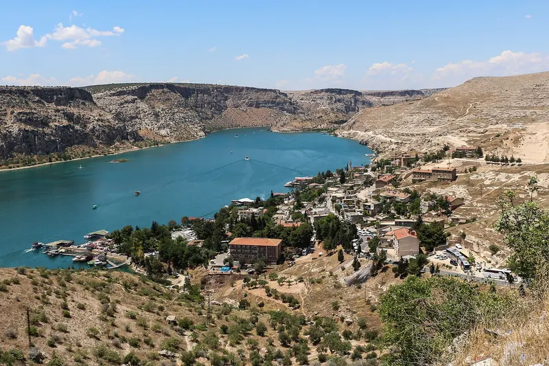 The half-submerged village of Halfeti on the Euphrates