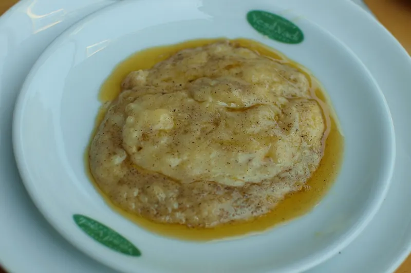 Muhlama — cornmeal cooked into melted butter and cheese