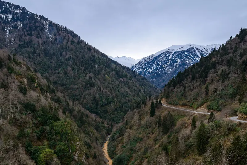 The Fırtına valley road below Zil Kale