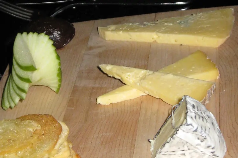 A board of assorted British cheeses