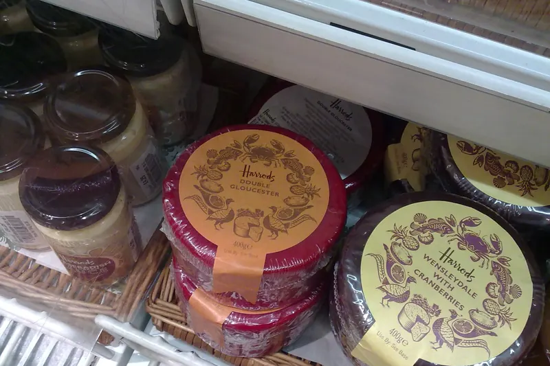 A wheel of Double Gloucester cheese