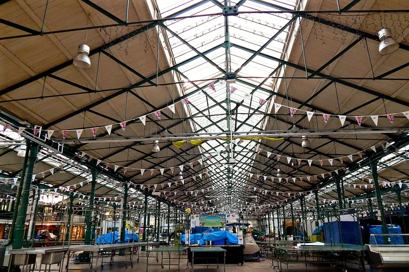 Stalls inside Belfast's Victorian St George's Market
