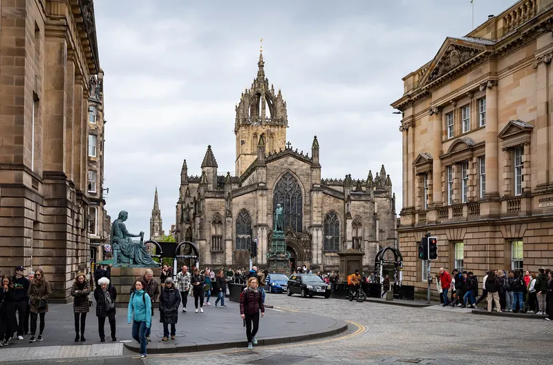 The Royal Mile lined with historic buildings