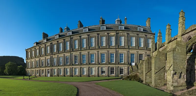 The Palace of Holyroodhouse and the ruined abbey beside it