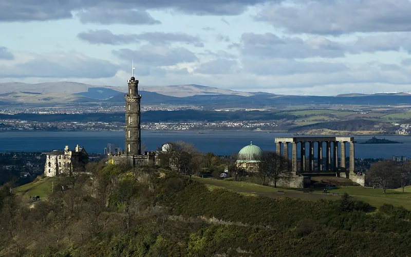Monuments on the summit of Calton Hill