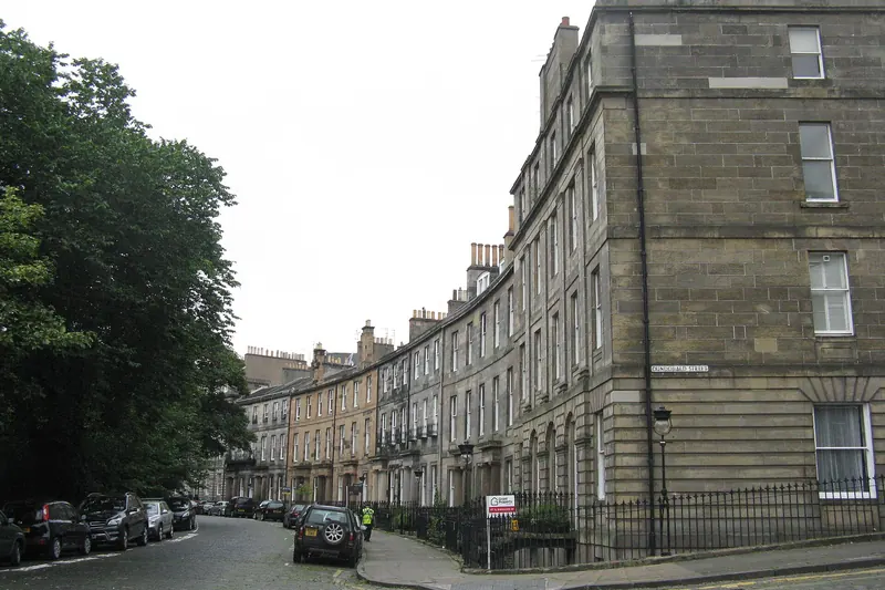 A Georgian crescent of townhouses in Edinburgh's New Town