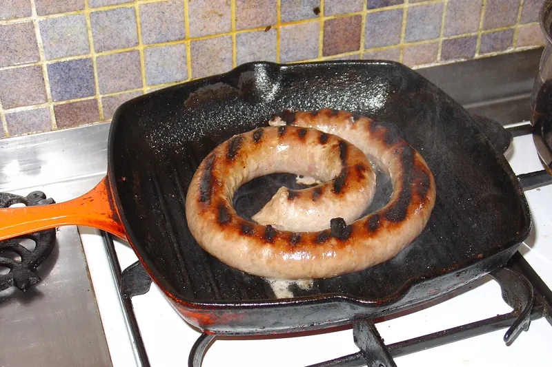 A coiled Cumberland sausage