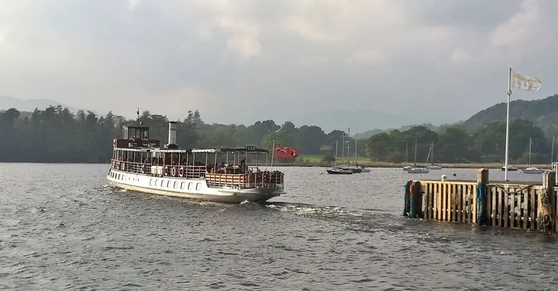 The vintage steamer MV Tern on Lake Windermere