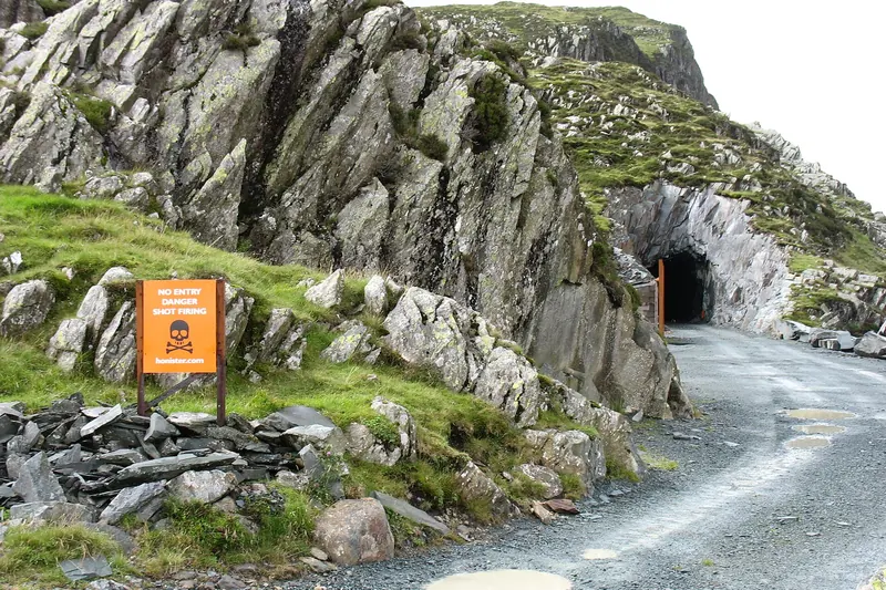 The entrance to Honister Slate Mine in the fells