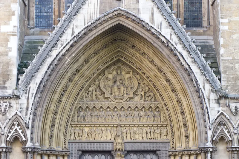 The Gothic facade of Westminster Abbey