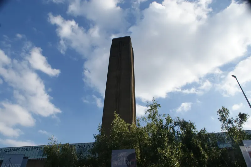 The Tate Modern's chimney seen from the South Bank