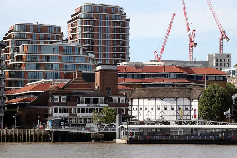 The reconstructed timber-framed Shakespeare's Globe theatre