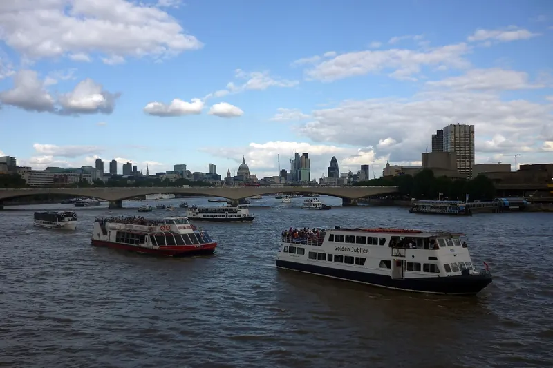 A pleasure boat on the River Thames