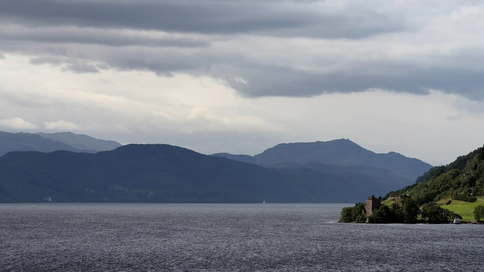 Loch Ness and the ruins of Urquhart Castle