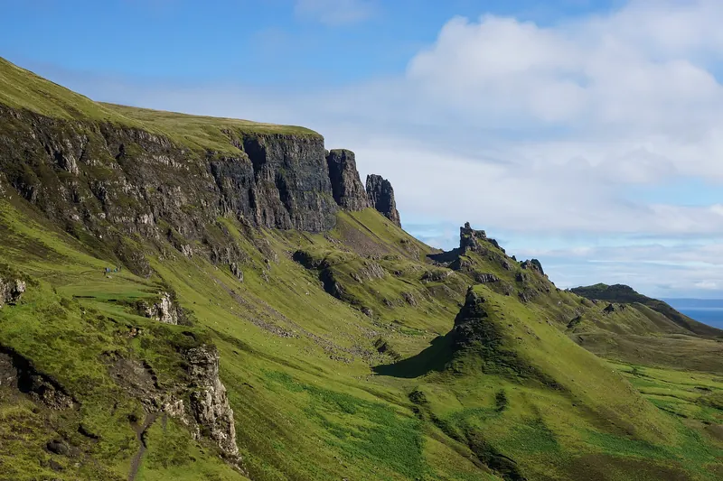 The folded, pinnacled terrain of the Quiraing on Skye's Trotternish peninsula
