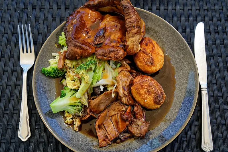 A roast lamb Sunday dinner