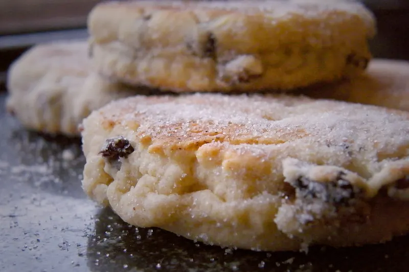 Freshly griddled Welsh cakes