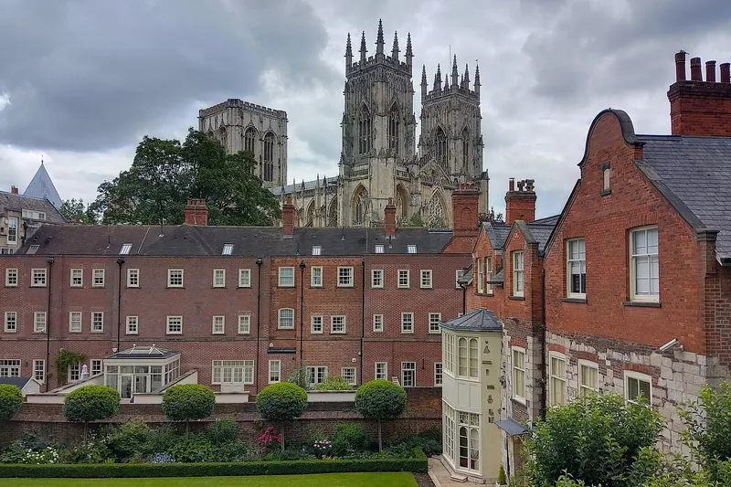 York Minster's Gothic towers seen from the medieval city walls