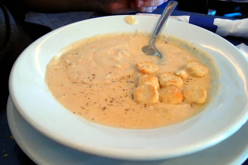 She-crab soup, a cream soup of blue crab