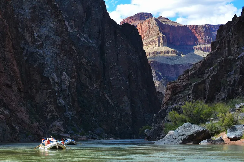 A raft on the Colorado River in the inner canyon