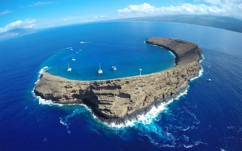 The crescent rim of Molokini crater