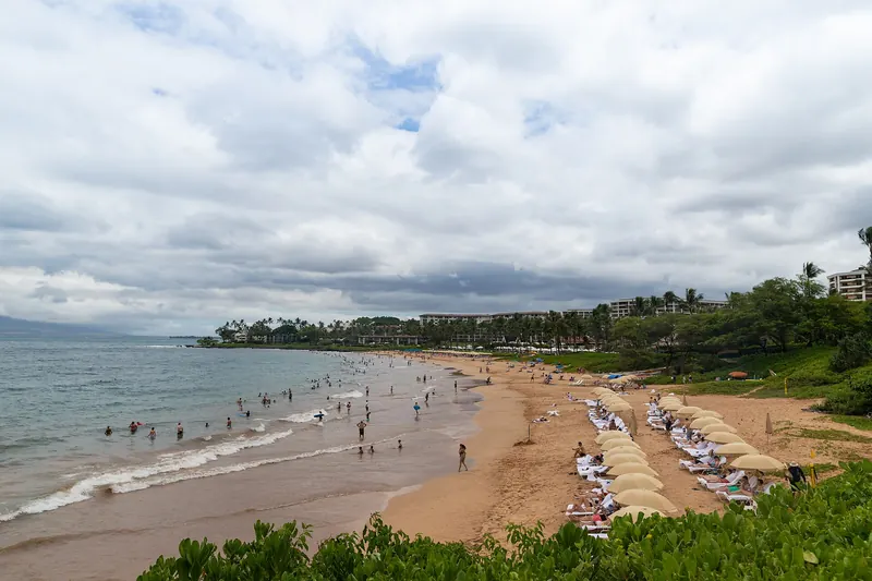 The sand and clear water at Wailea