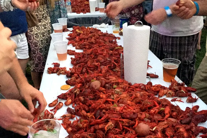 A Louisiana crawfish boil