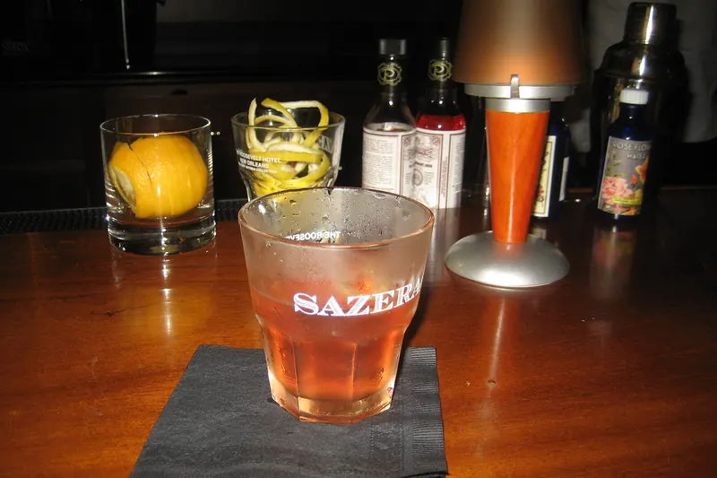 A Sazerac cocktail