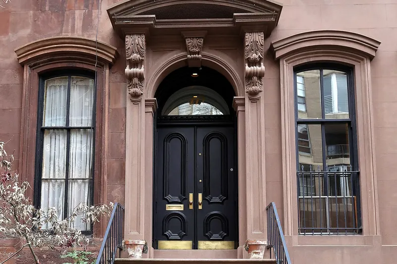 A brownstone doorway on West 12th Street in Greenwich Village