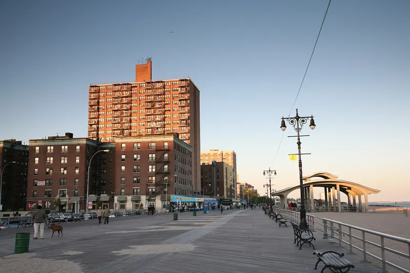 The boardwalk at Brighton Beach in Brooklyn
