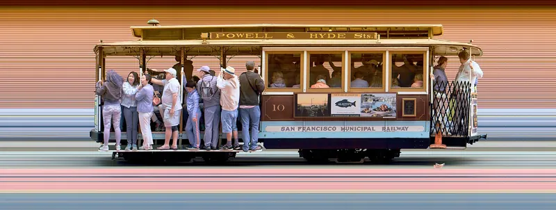 A San Francisco cable car in service
