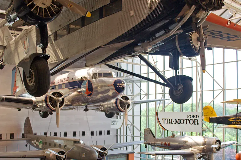 Aircraft hanging in the National Air and Space Museum
