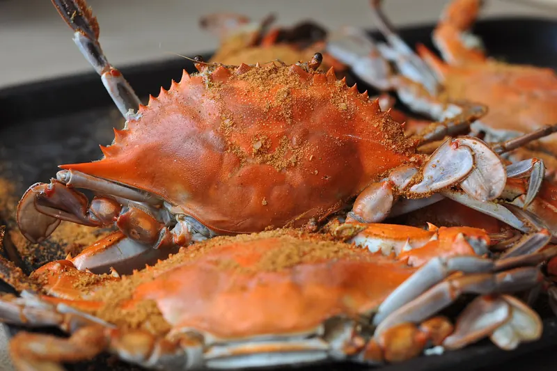 Steamed Maryland blue crabs