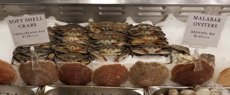 Oysters and softshell crab from the Chesapeake