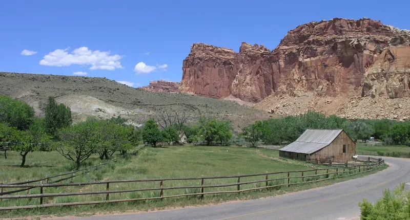 The preserved Gifford homestead in Capitol Reef