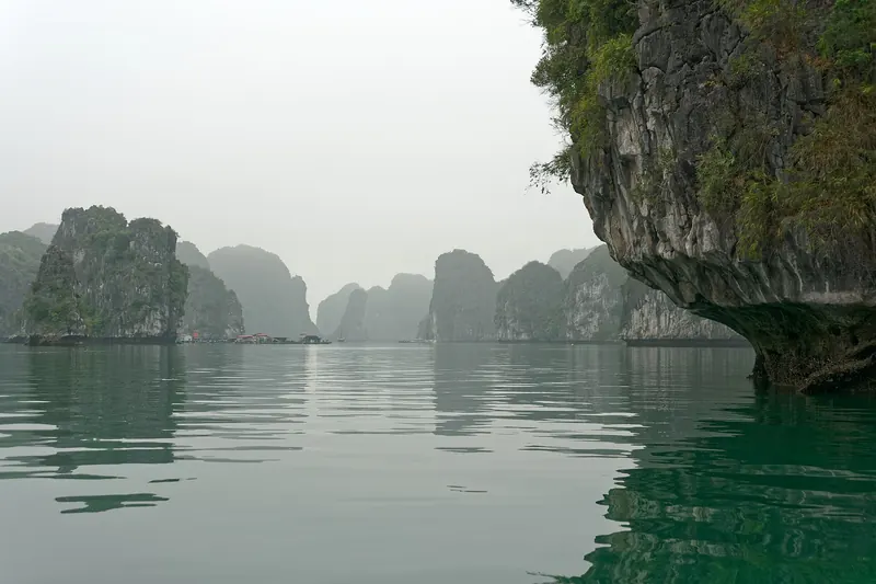 Karst islands southeast of Cat Ba Island in Lan Ha Bay