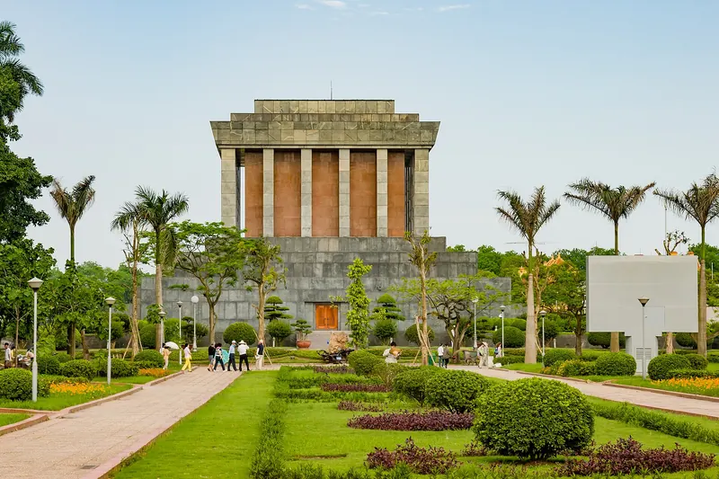 The Ho Chi Minh Mausoleum in Ba Dinh Square in Hanoi