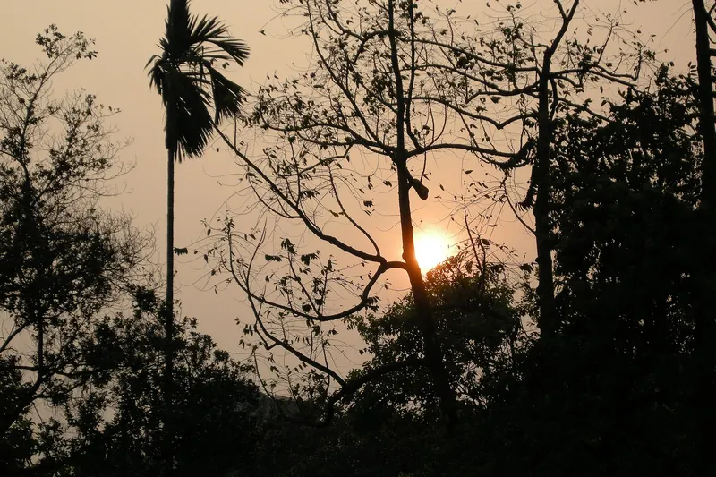 Sunset over Hoan Kiem Lake in the centre of Hanoi