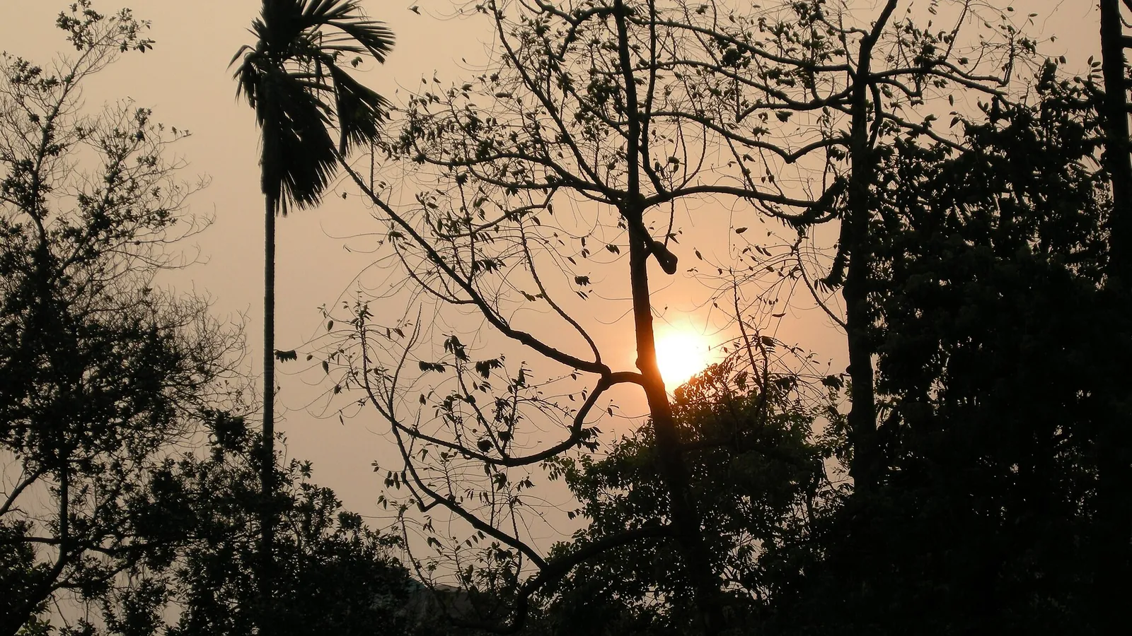 Sunset over Hoan Kiem Lake in the centre of Hanoi