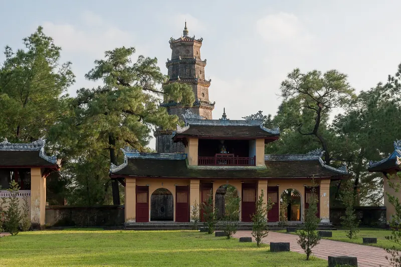 The seven-storey Phuoc Duyen tower of Thien Mu Pagoda above the Perfume River